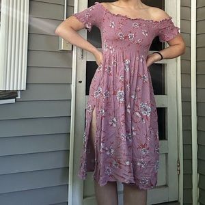 Urban Outfitters smocked Floral Midi Dress